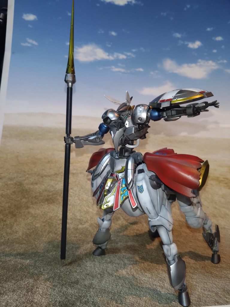 持っていた槍が短かったので、柄を自作で延長して長槍にしました