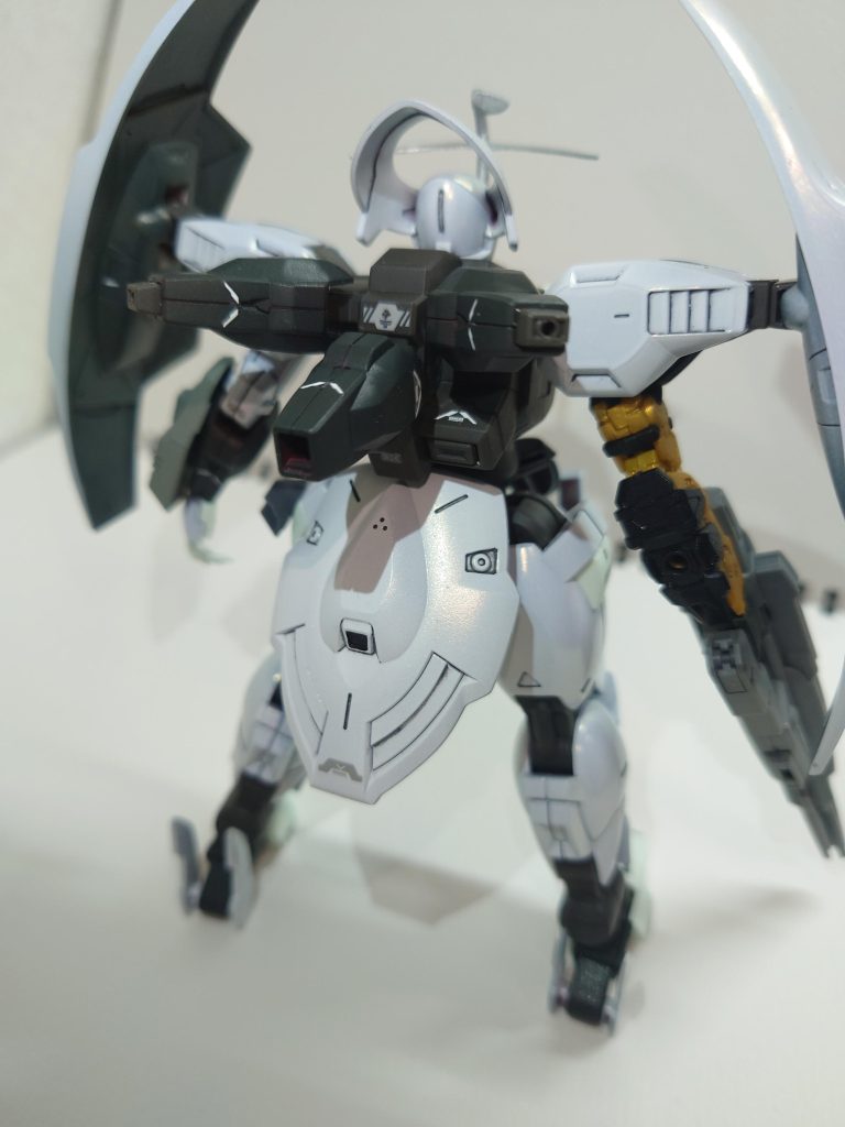 ・バックパックブローアームを取り付けた事により、右腕イーシュヴァラは余ってしまった。国家の考えとして「一体のMSで相手取れる敵の数は多い方がいい」という判断に至り、バックパック中央部にイーシュヴァラが1つ増設された。これはタイプBI(ビーワン)と呼ばれる物で、装着時にスラスターになる他、そこからビームサーベルを発生させる事が可能。