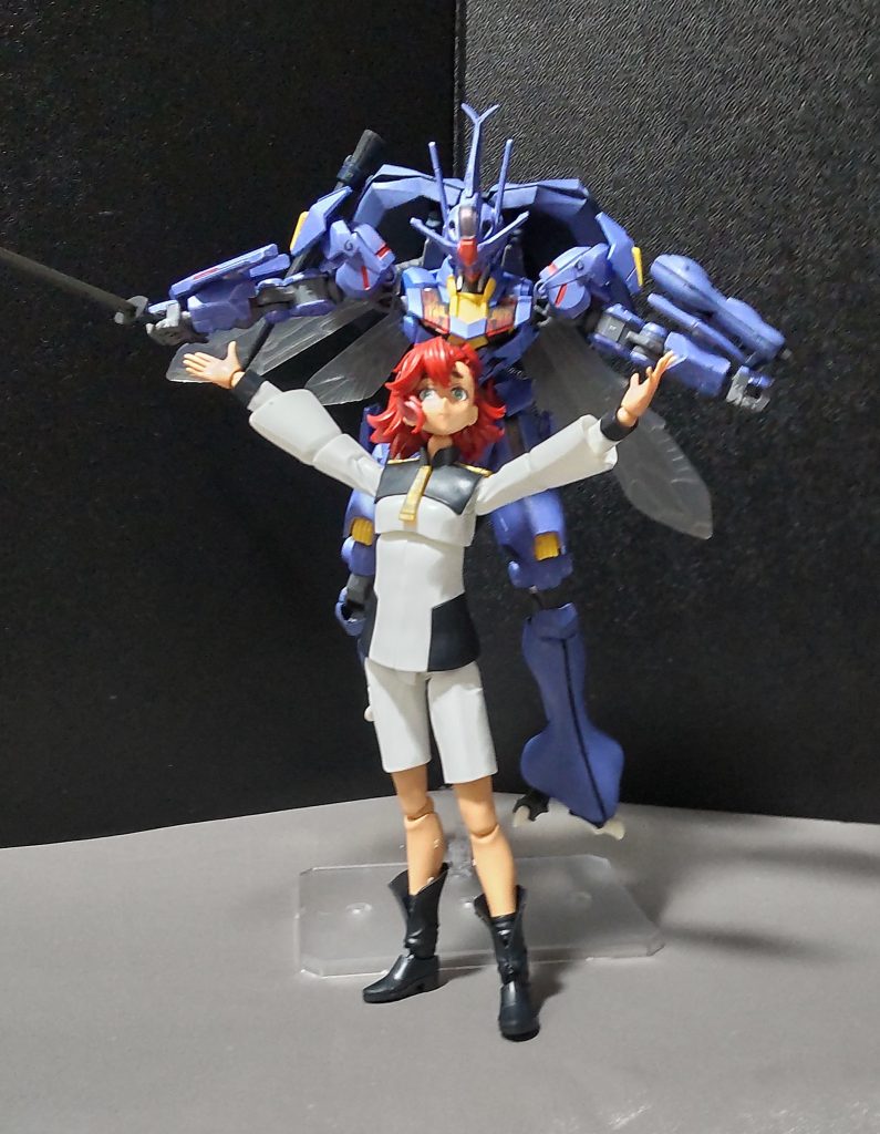 スレッタ・マーキュリーと水星の聖戦士・エアリアルバインをポスター風に「あぁ、目一杯の祝福をキミに」