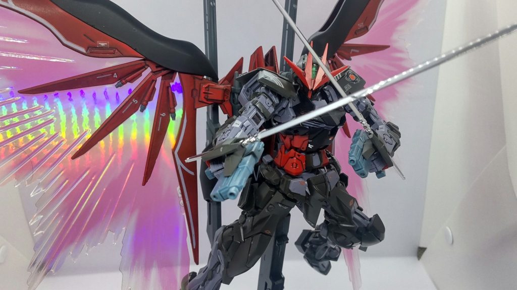 撮影した後から見つけたデステニーの光の翼のエフェクト付けたら大きすぎて撮影ブースにギリギリ入るレベルだったので一枚だけ