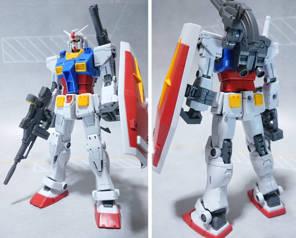 ガンダム(前期型)の前後ろ。