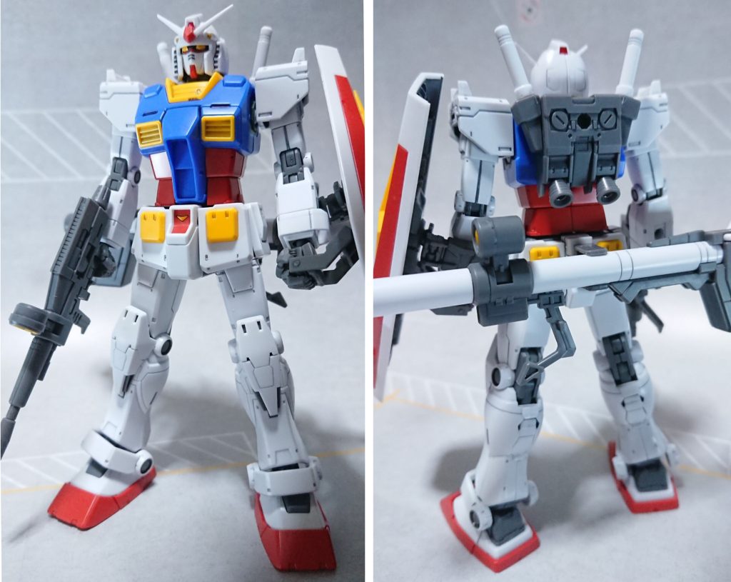 ガンダム(中期型)の前後ろ。