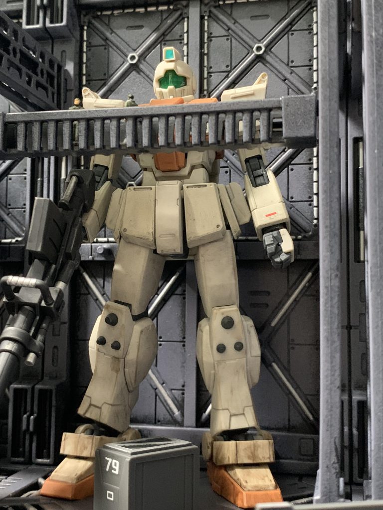 陸戦型ジム。こちらはデルタツー機ですね。会話中のイメージで人を配置しました。