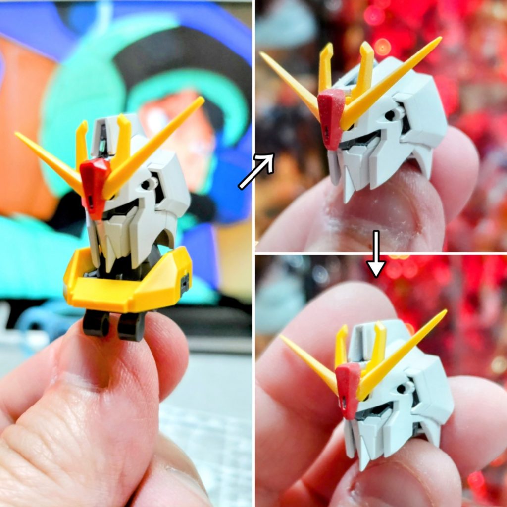 ちょっと面長に感じたので、少し削りました。結構、印象変わったと思います。