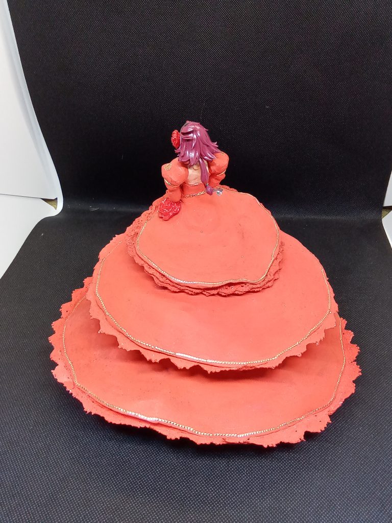 後ろ姿髪をおろしたロングヘアーvrで作ろうかとも思いましたがキットの頭部の出来が良くてそのまま使用塗装だけはしてあります