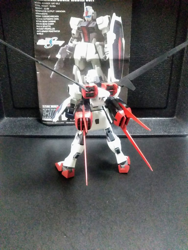 この『ストライカー』はHGCEなので、デカくて、洗練されているのですが、如何せん羽が邪魔😠
