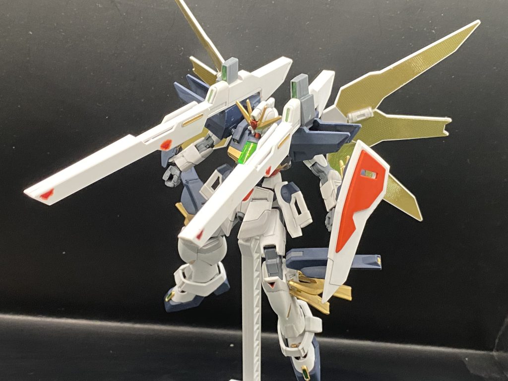 ツインサテライトキャノン発射！バックパックと腕部、脚部のリフレクターを展開するとめちゃくちゃ迫力がアップしてかっこよさ倍増！