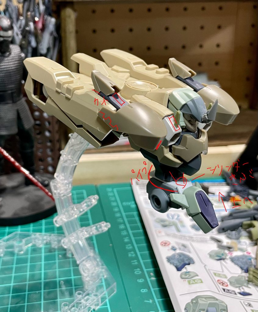 初期ちょっと作り始めが前過ぎて写真もろくに残っておらず落書きしたものですみませんがザウォート見た時からやろうと思ってた組み合わせですサイズ感とかが心配でしたがそこまで悪くはなかったかなと