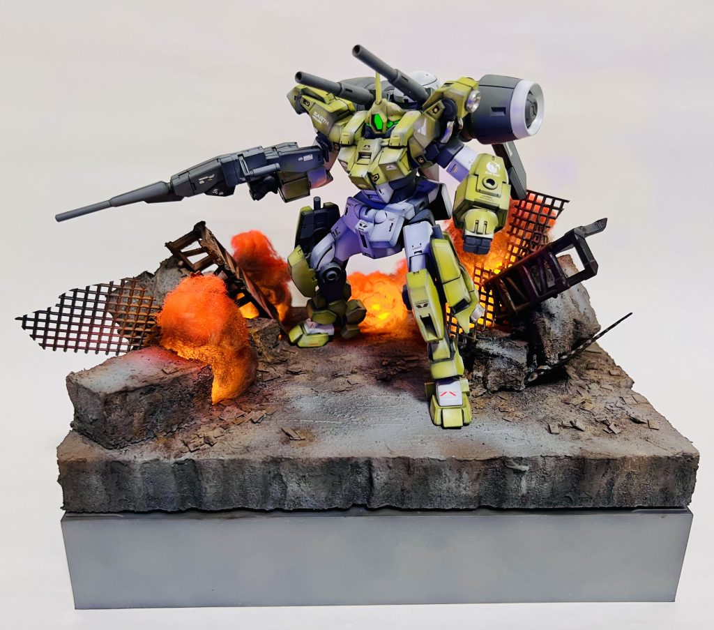 HG◇機動戦士ガンダム 水星の魔女◇デミバーディング◇塗装済み完成品 劇中風ジオラマセット–2枚目/制作者：H4co Y