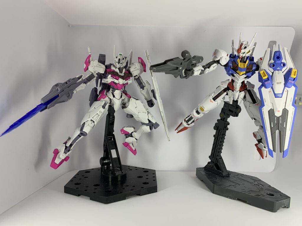 前回投稿したルブリスとの2ショット。エアリアルは頭がデカい気が…。バランスとしてはルブリスがカッコ良くて好きです。