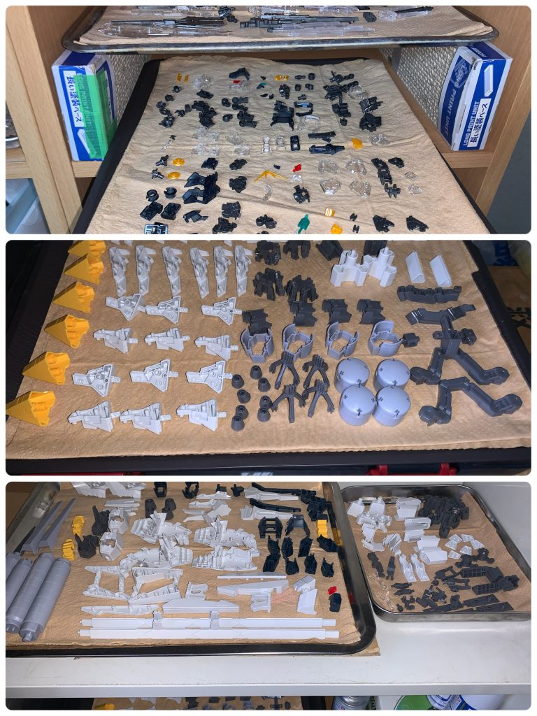 部品洗浄後、乾燥