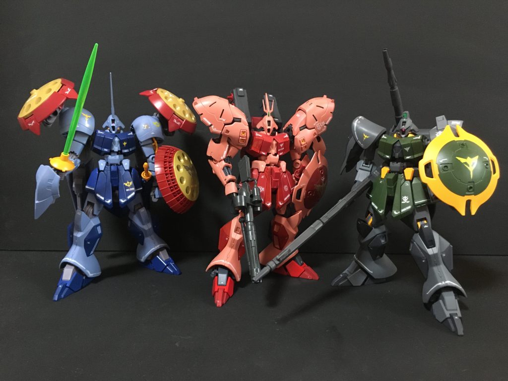 ネオジオン軍Rジャジャ3機量産型(キャノン)https://gumpla.jp/hg/1483202シャア専用機 https://gumpla.jp/hg/1279536マクベ専用機 https://gumpla.jp/hg/1229717