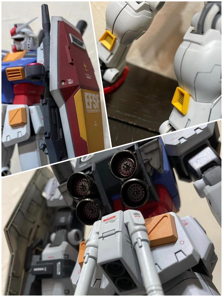 ふくらはぎ部分にもバーニアスラスターを追加。😙