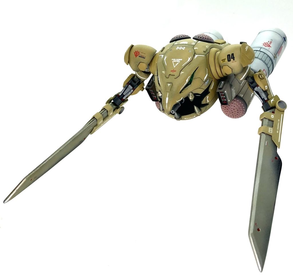 1番苦労したカマ。とにかく切り裂くイメージから突く!叩きつける!で敵を破壊するならこんな感じかなぁ〜とデカめにしました。おかげでバランス取るのが大変でした💦