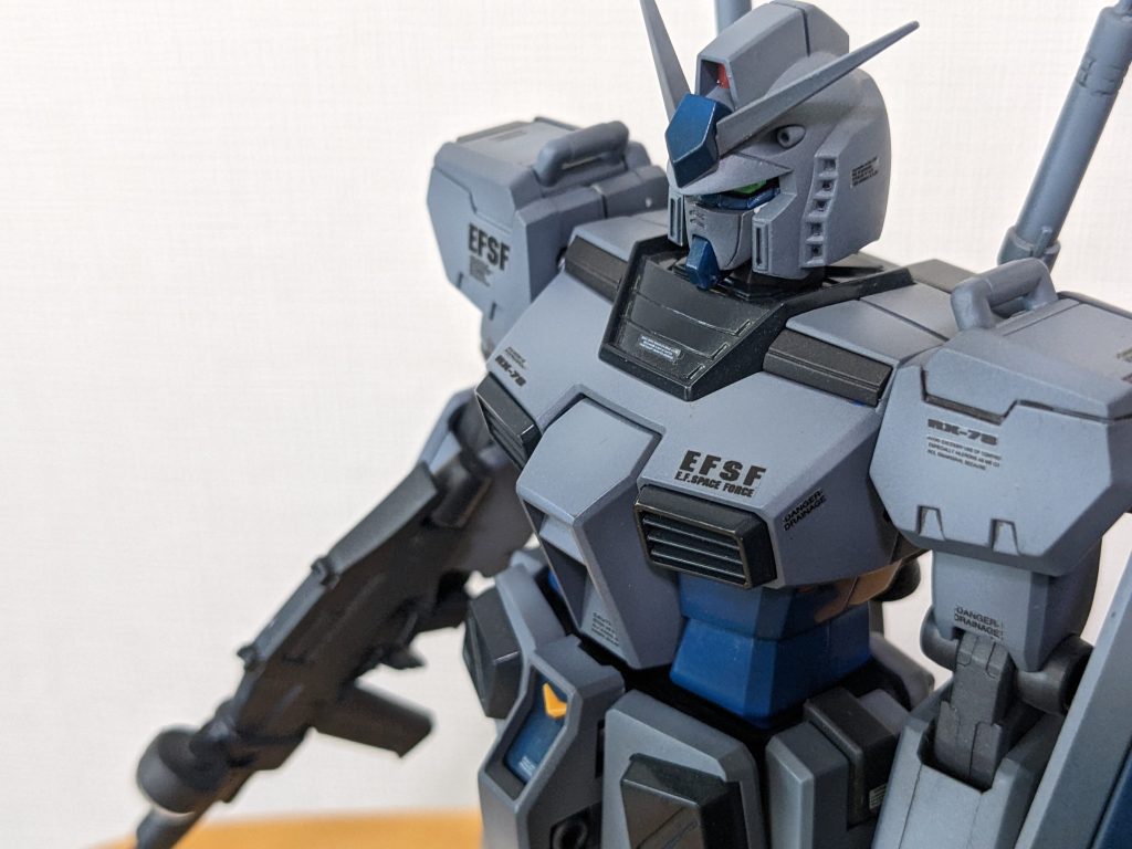 俯瞰図。基本的に混色グレーからの黒立ち上げ塗装です。msvはこの塗装法が似合います。