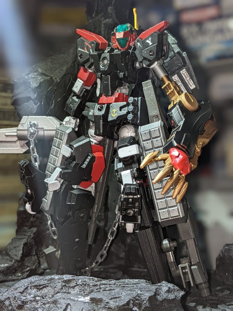 ストーリー投稿通り、最終決戦バルレク君の余りパーツを使って強化プランを実行。スパイラルとサヴェジベントの武装で見た目をゴツく変更。あとアンテナを追加。