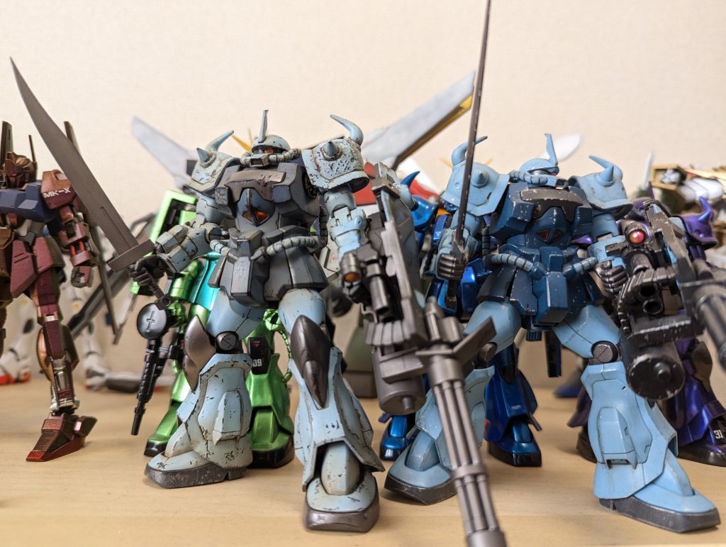 左　全塗装　ウェザリング右　無塗装　ウェザリング