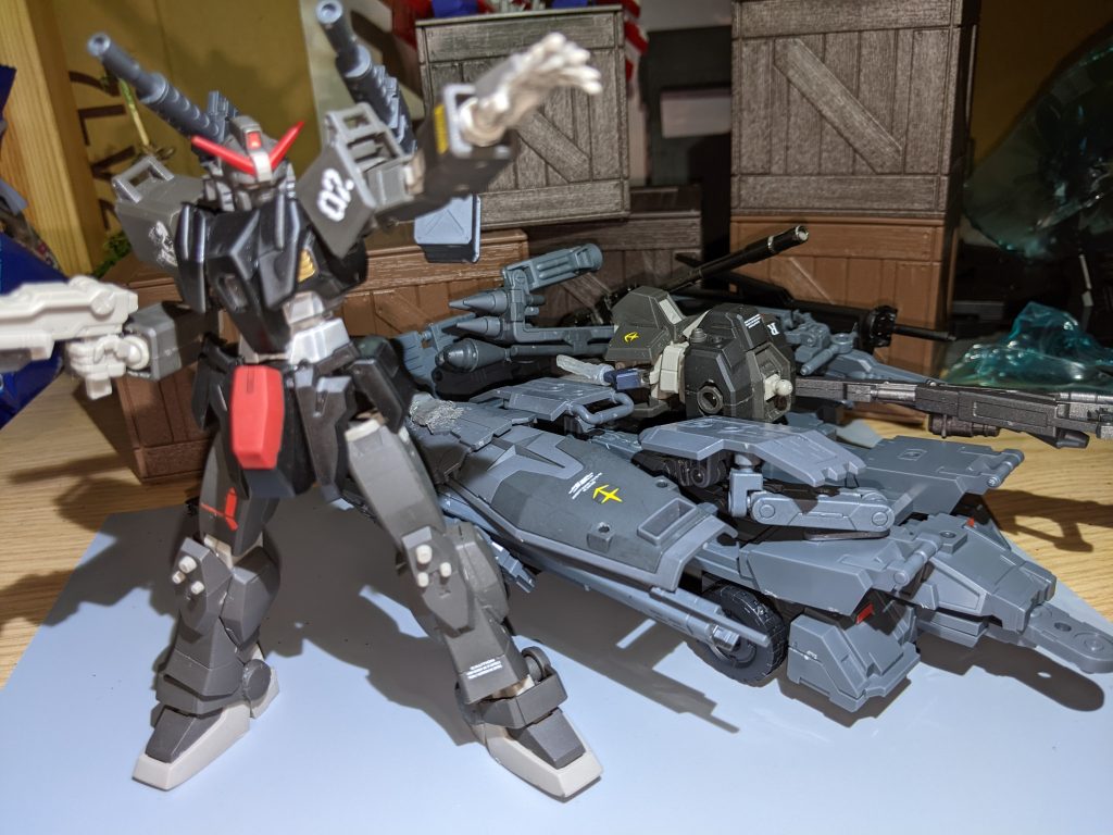 前々から狙ってた30mm系のをゲットしたので、再販品もろもろ買ってブンドドしてます。こちらは陸戦型ガンダム改　キャノン装備&専用キリャア。この辺無改造なのでこれも仕上げたい。