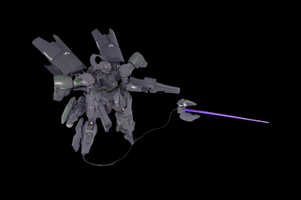 シャクルクロウもビームサーベルを取り付けれるように改造。作中の活躍もありシャクルクロウの飛ばせるギミックほんとカッコ良いですよね。