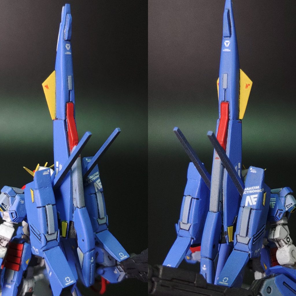 バックパックはフルスクラッチではなく、元キットのフライングアーマーを加工しております。