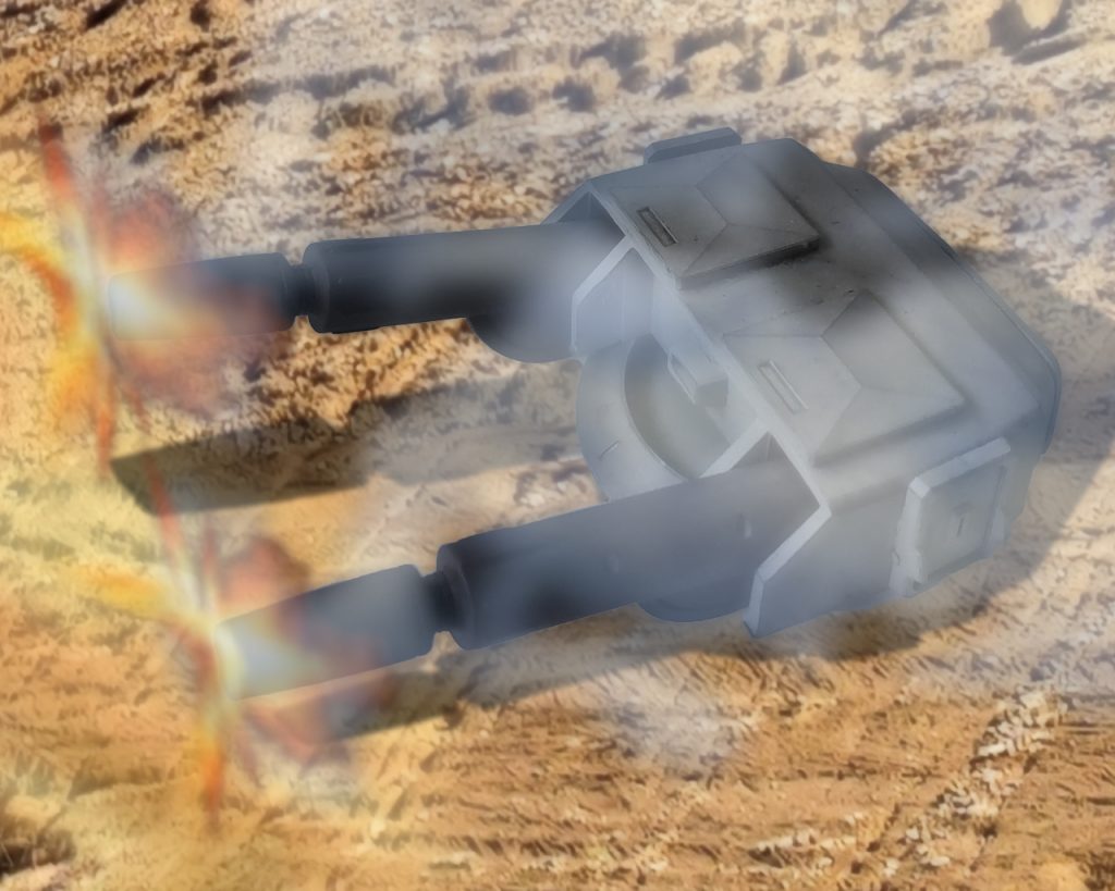 「砲台の弾は持っていけねぇんだ!撃ちまくれ!」腹の底から震える爆音と視界をさえぎるくらいの白煙を上げ一斉射撃を行なう。敵は戦車部隊を主力とした陸戦兵器が中心のようだ。基地周囲にあるトーチカの威力や射程は連邦軍の61式戦車を大きく上回る。奇襲などを除いた真っ向勝負なら先手はジオン側が有利である。砲撃は戦車隊の予測進入路に次々着弾すると、地面を大きく刳る。これはキャタピラを履いた戦車といえど高速での移動が困難となり進撃が遅れる。