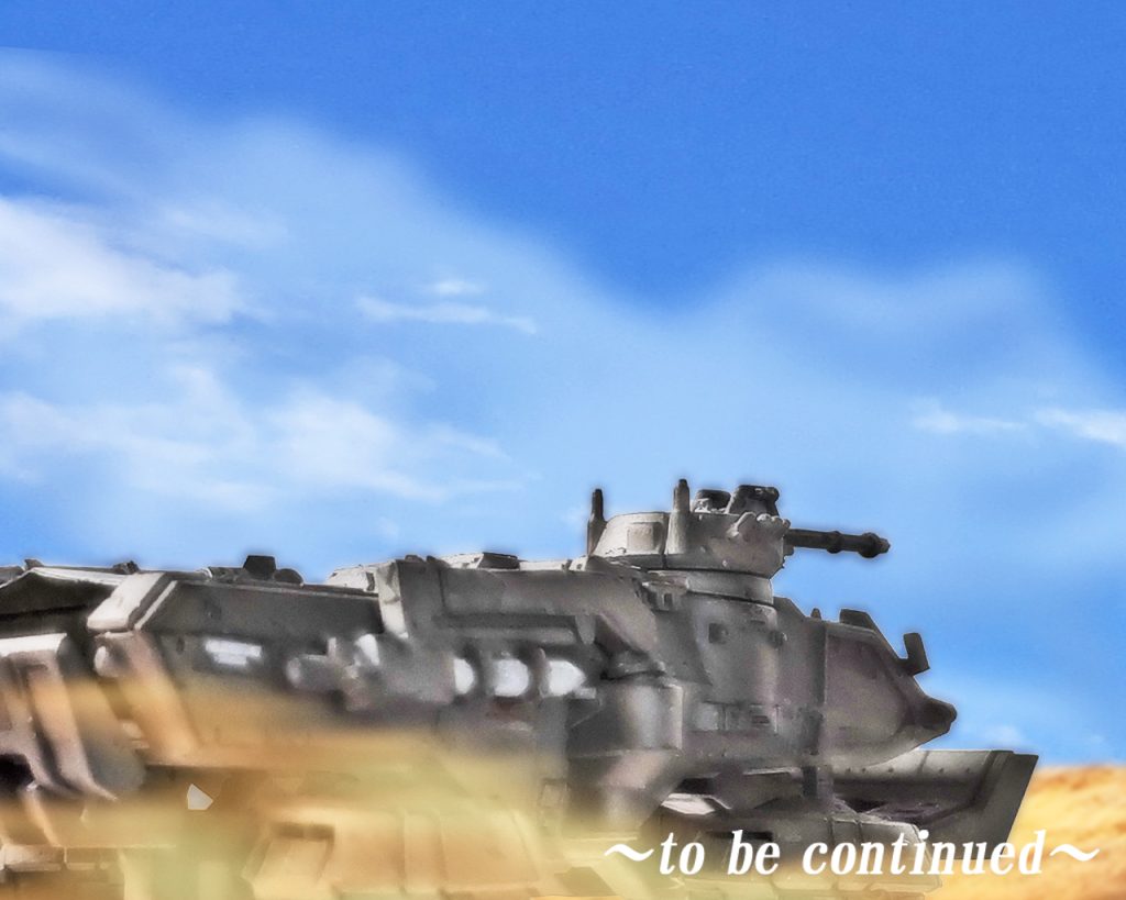 「な〜にがアシストよろしくっ!‥だ。何でうちがよそのケツ拭くんだよ!」「仕方ないですよエレドアさん。7小隊はいま欠員で今回みんなMSに乗ってるんですから‥」「そんな事わーってる!」ホバートラックの中で荒れるエレドアにミケルはヤレヤレとため息をついた。「隊長に7小隊の支援に入るの連絡いれときますよ」「だいたい戦車隊は何やってやがんだ!真っ向から仕掛けて返り討ちにあいやがって!」聞いちゃいないんだからとミケルは呆れながらもチャンネルを合わせ自身が所属する第08小隊の隊長に連絡をいれた。〜to be continued〜