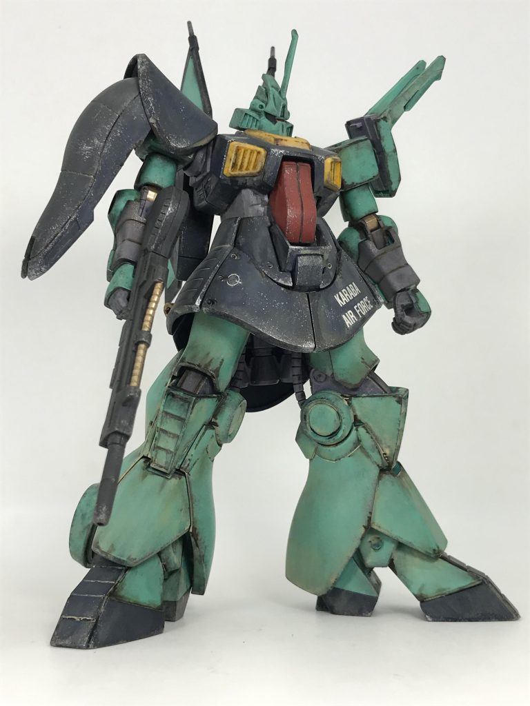 ウェザリング工程は…①水性ホビーカラー焼鉄色でスポンジチッピング②ウェザリングカラーマルチブラックでウォッシング③リアルタッチマーカーブラウン1で汚し④ウェザリングカラーサンディウォッシュでウォッシング⑤水性ホビーカラーシルバーでスポンジチッピング