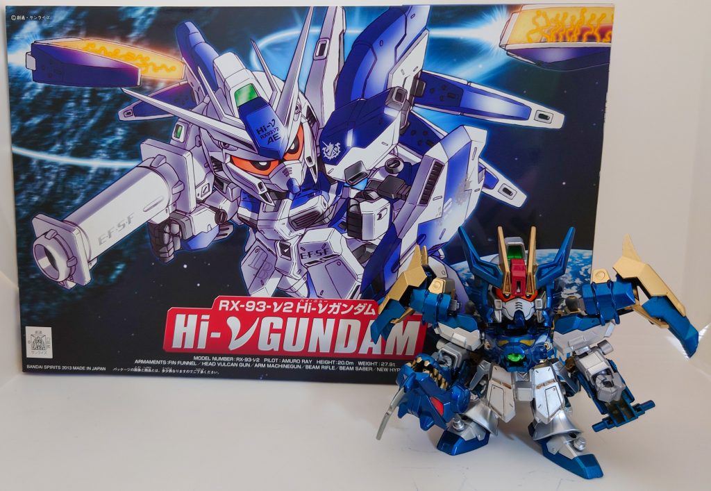 BB戦士　RX-93-ν2 Hi-νガンダムをベースにしております。プラスでガンダムビルドダイバーズRe:RISE アヴァランチレックスバスターをミキシングしております。