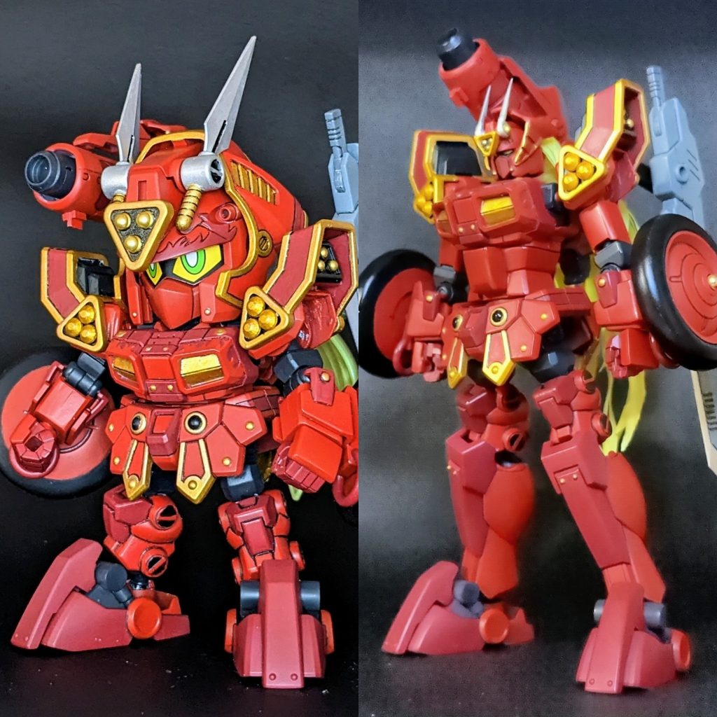 SDモードとリアルモードの比較になります。まずは前から。