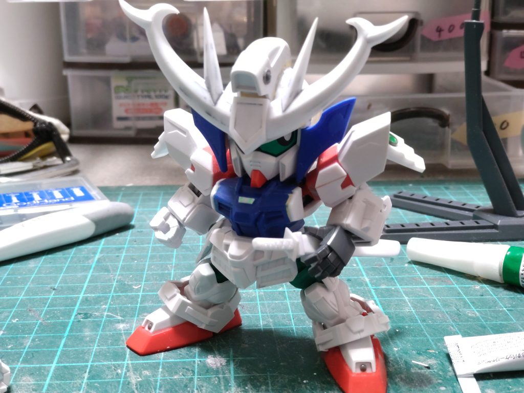 工作終了時点頭がゴッド丸ベース胴体はSDEXの物を使用他はBB戦士ビルストです