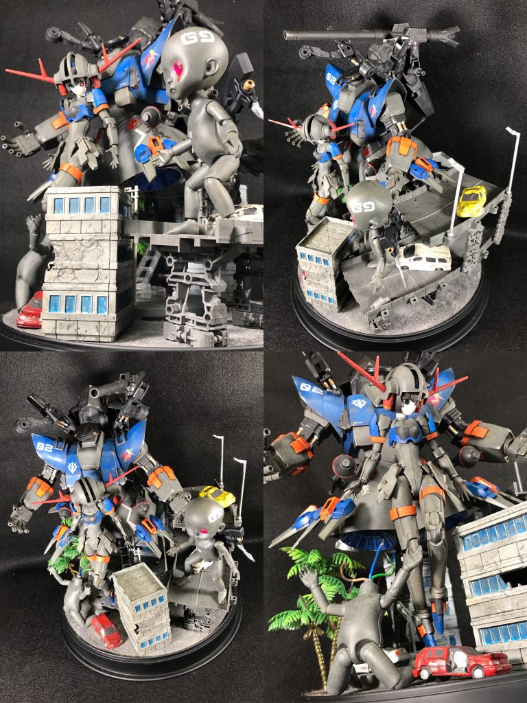 先月の再販で欲しかったHG ジオングを入手できたので… やっと本来作製したかったエイリアンレディを作製できました以前ネットで見かけた作品をパク…参考に、私なりのアレンジを加えて🙄