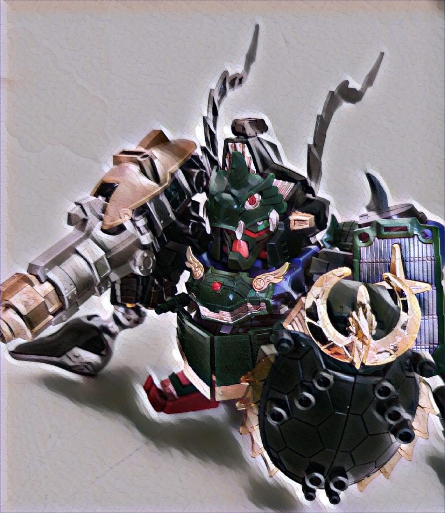 ということで、BB戦士ガンダム試作2号機GP02Aサイサリスを改造した『玄武』でした。古いガンプラだったので、ほかの四聖獣のキットと違和感ないように足や腕を延長させてうまくまとめることができたと思います。