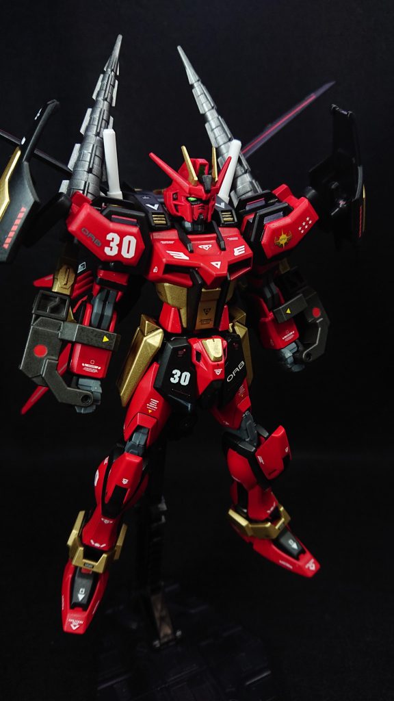 頭部　　　　：ストライクボディ　　　：ストライク腰部　　　　：ストライク肩　　　　　：ストライク+シュバルツリッター腕部　　　　：ストライク脚部　　　　：ストライクバックパック：エールストライカー武装　　　　：ドリル(オリジナル)