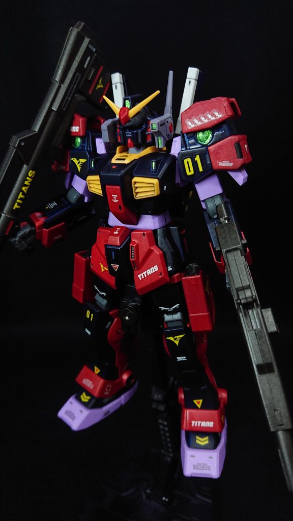 頭部    :ガンダムMk-Ⅱボディ   :ガンダムMk-Ⅱ腰部    :ガンダムMk-Ⅱ肩     :サバーニャ腕部    :サバーニャ脚部    :ジムスナイパーK9バックパック:ガンダムMk-Ⅱ武装    :ビームライフル(ガンダムMk-Ⅱ)       ハイパーバズーカ(ガンダムMk-Ⅱ)       ビームガン(ジムスナイパーK9)