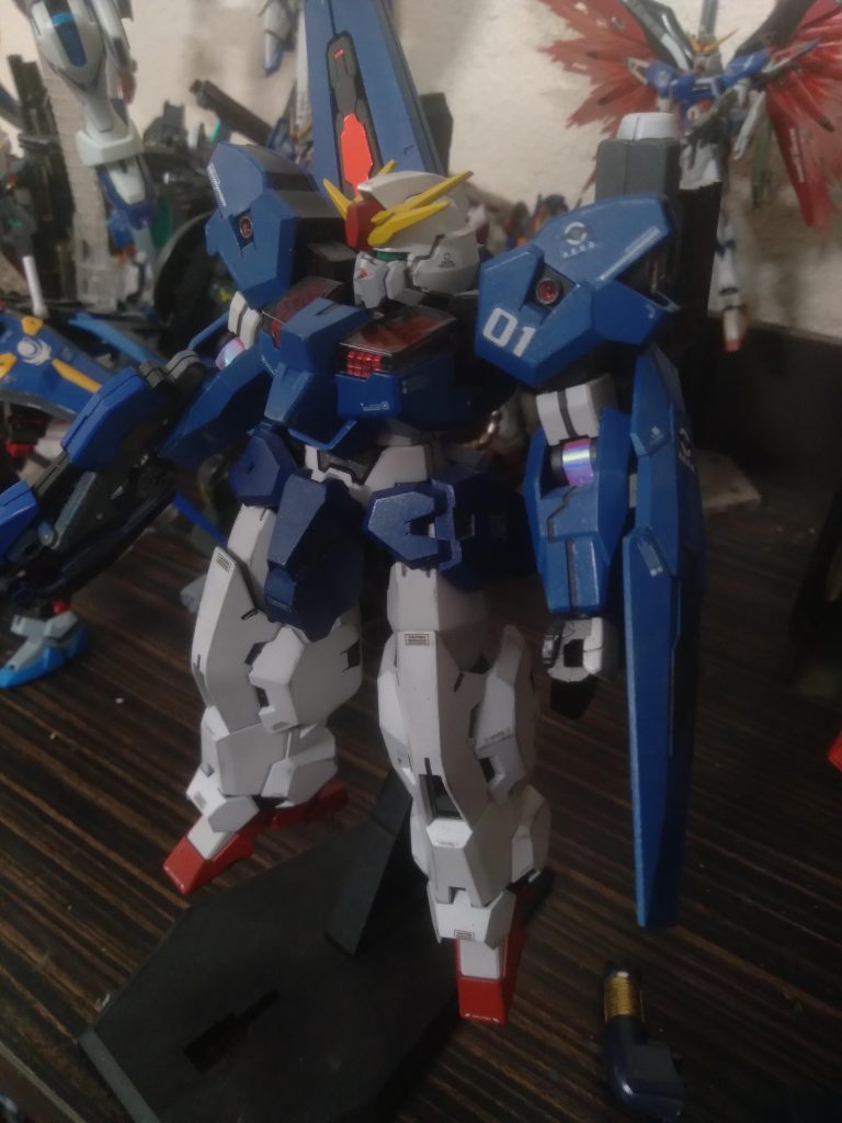 Here are the weapons:Advanced Beam RifleHyper Mega CannonPhased Array Cannon ShieldBeam Saber ×2