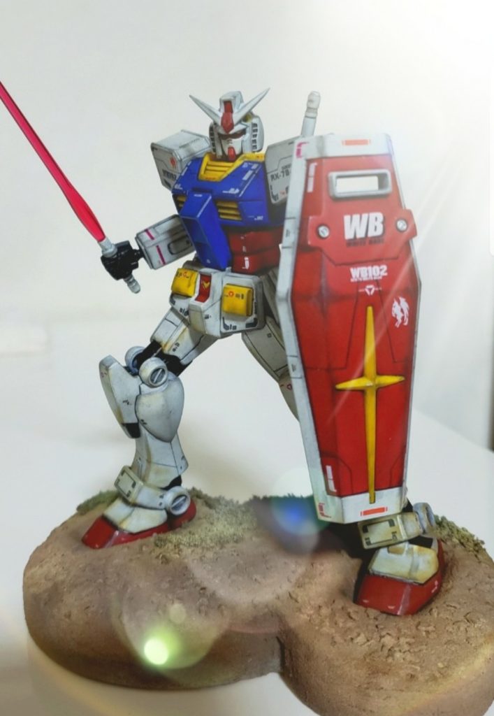 他の78ガンダムも。こちらはEGガンダム。EGは安くて入手しやすくて改造しがいのあるキットですね!関節がヘタレやすいのが欠点ですが…