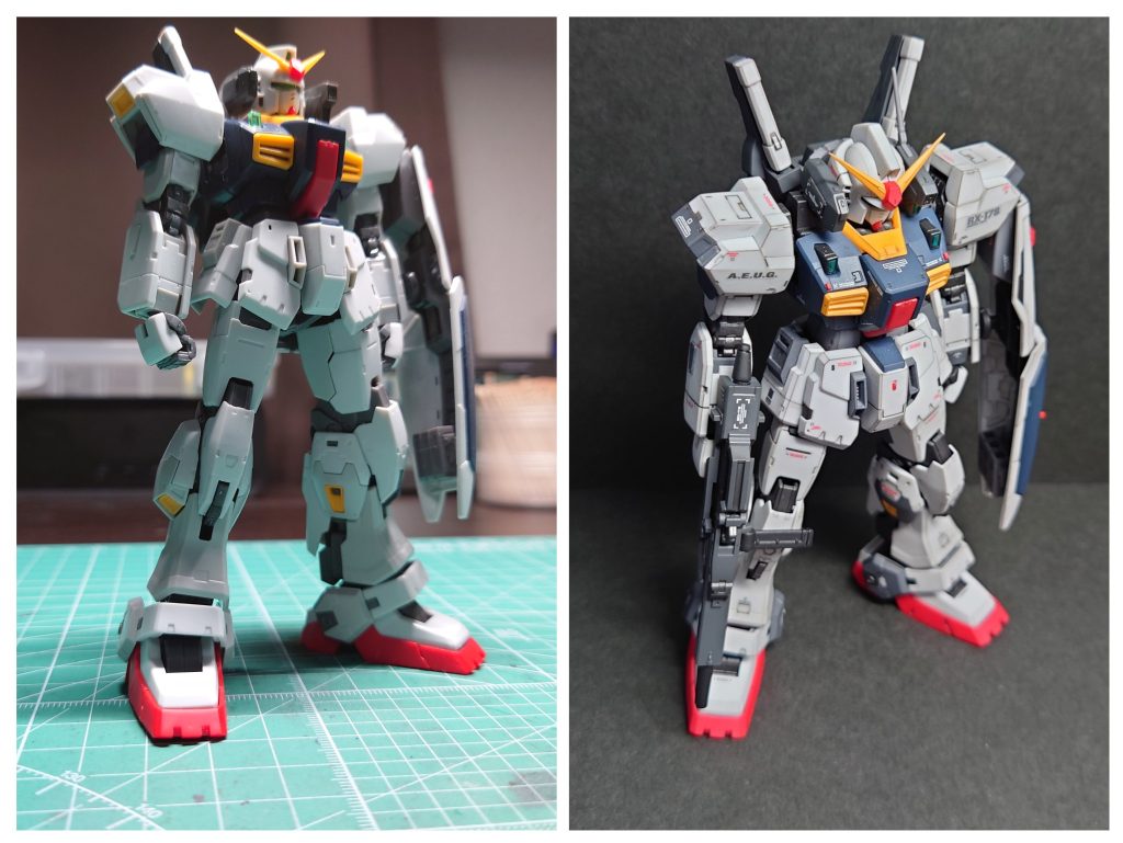 ビフォーアフターです。水転写式デカールを使用しております。