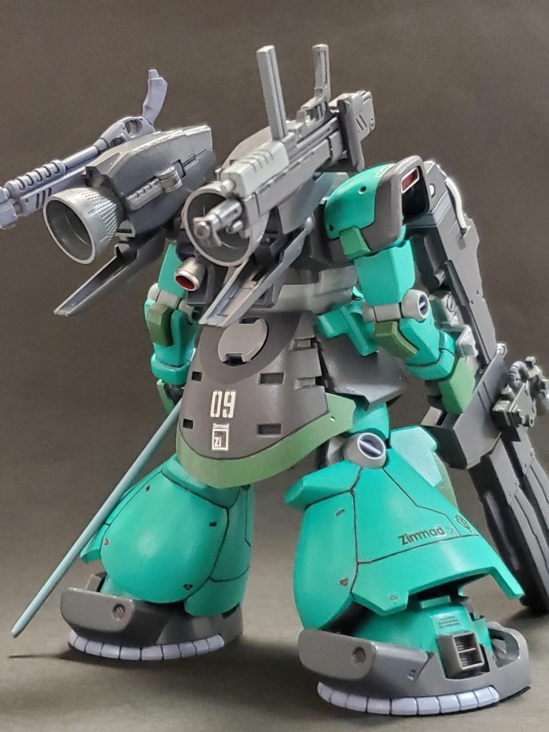 Lia view~🤩🎵妄想イメージでエンゲージゼロとの対戦に対抗出来るようにと大きめのブースターをチョイスして接続しました😆✨そして、ツイン・ビームバズーカだけでは火器不足💦なのでブースター両脇にマシンガンとショットガンをマウント出来るようにしてます👍