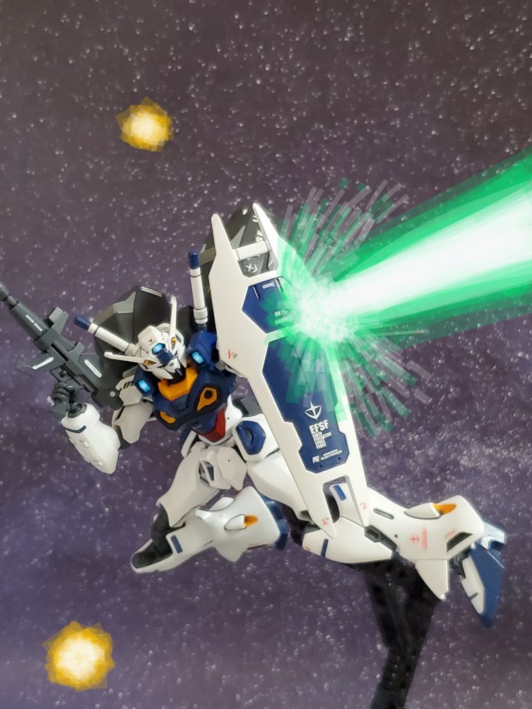 ビームレベル調整によりビーム速度がUP❗エンゲージゼロも避けきれず防御するが、シールド🛡️は消し飛ぶ~👊✨