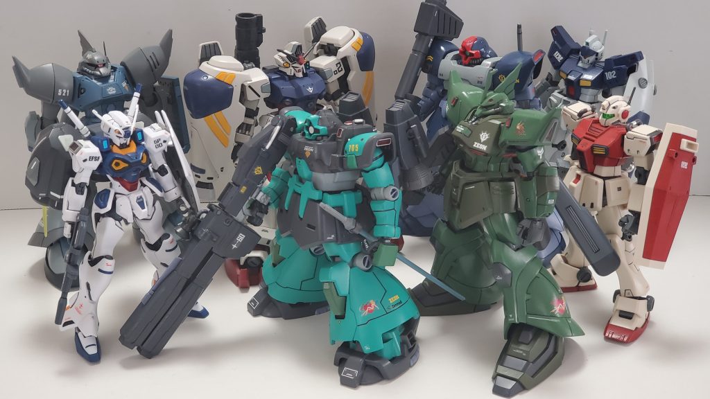 最後のご挨拶は今回0083に出演した面々の集合写真です😌✨恥ずかしながらリック・ドムII強襲突貫装備型の制作レポートでした🎶ストーリーと分割する形になってしまい申し訳ございません😢💦最後まで見て下さり本当にありがとうございました~🙇✨