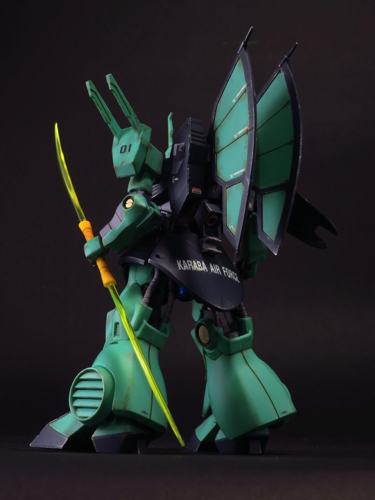 カラバの水転写デカールは若干浮き気味で、あまりうまく貼れませんでした… 以上、HGUCディジェでした。お読みいただきありがとうございました!