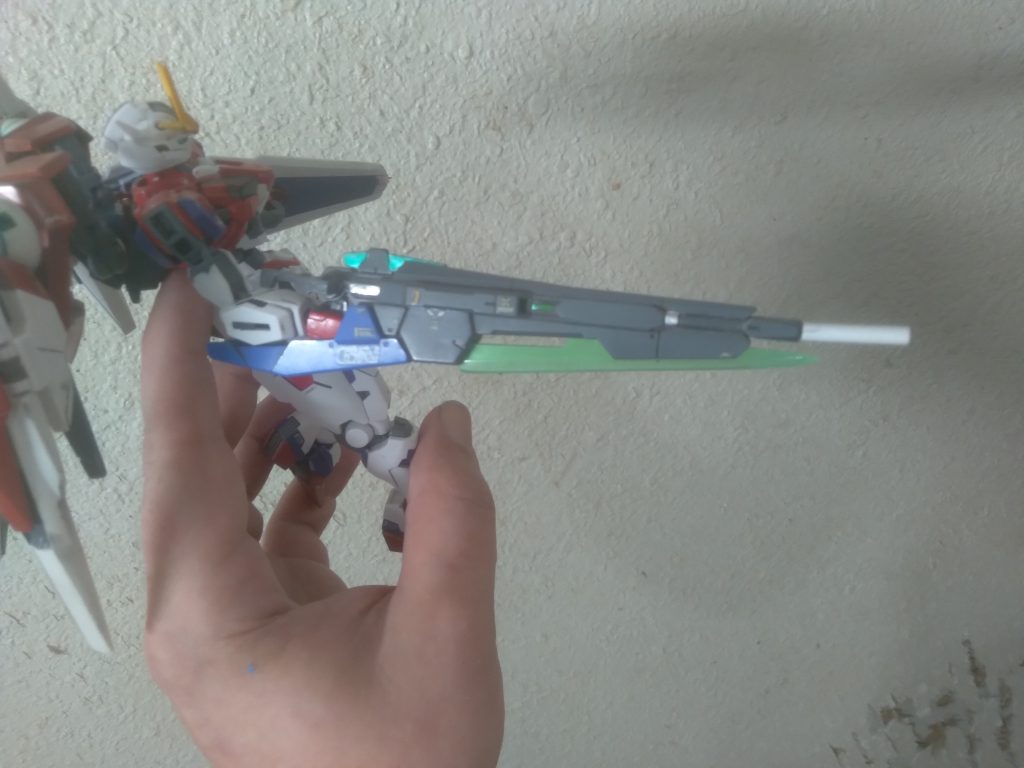 I'm attempting to equip gn weaponry as well. It will require some slight modifications to do so. I would like to equip the gn sword 3. If that's not possible, then the gn sword 2s will work fine.