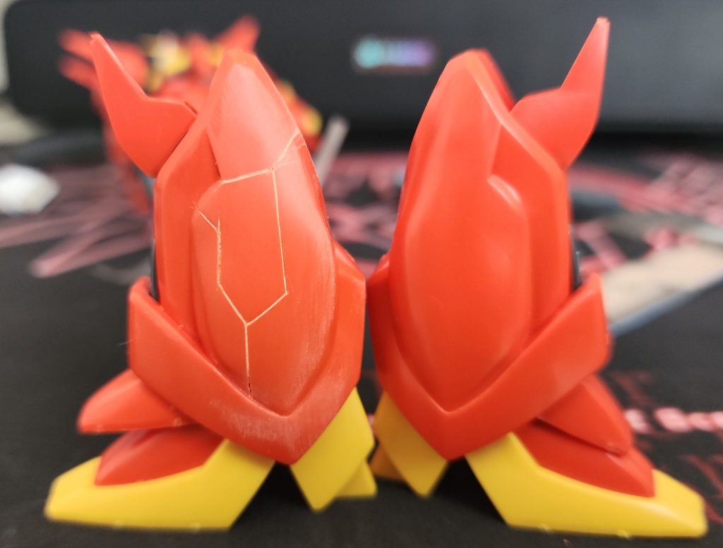 筋彫り。下手くそですね2回目なので