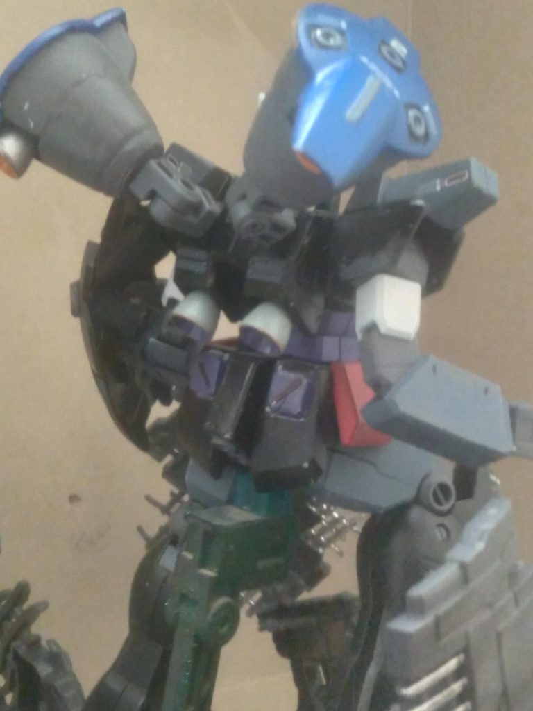 I drilled 2 holes into the backpack thrusters in order to attach the boosters. There is a setting in my mind I created for this suit. Kind of like if it was my personal machine