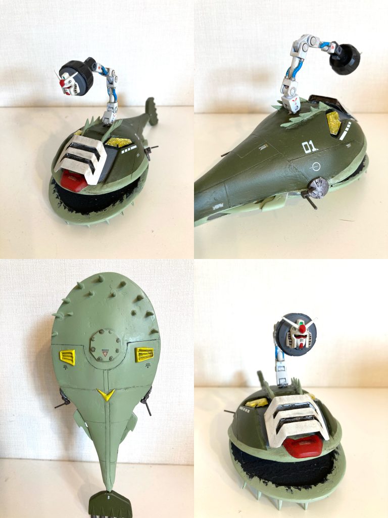 マーメイドガンダムっぽいブルー系と、アニメに登場するグリーン系の2機を作りました。