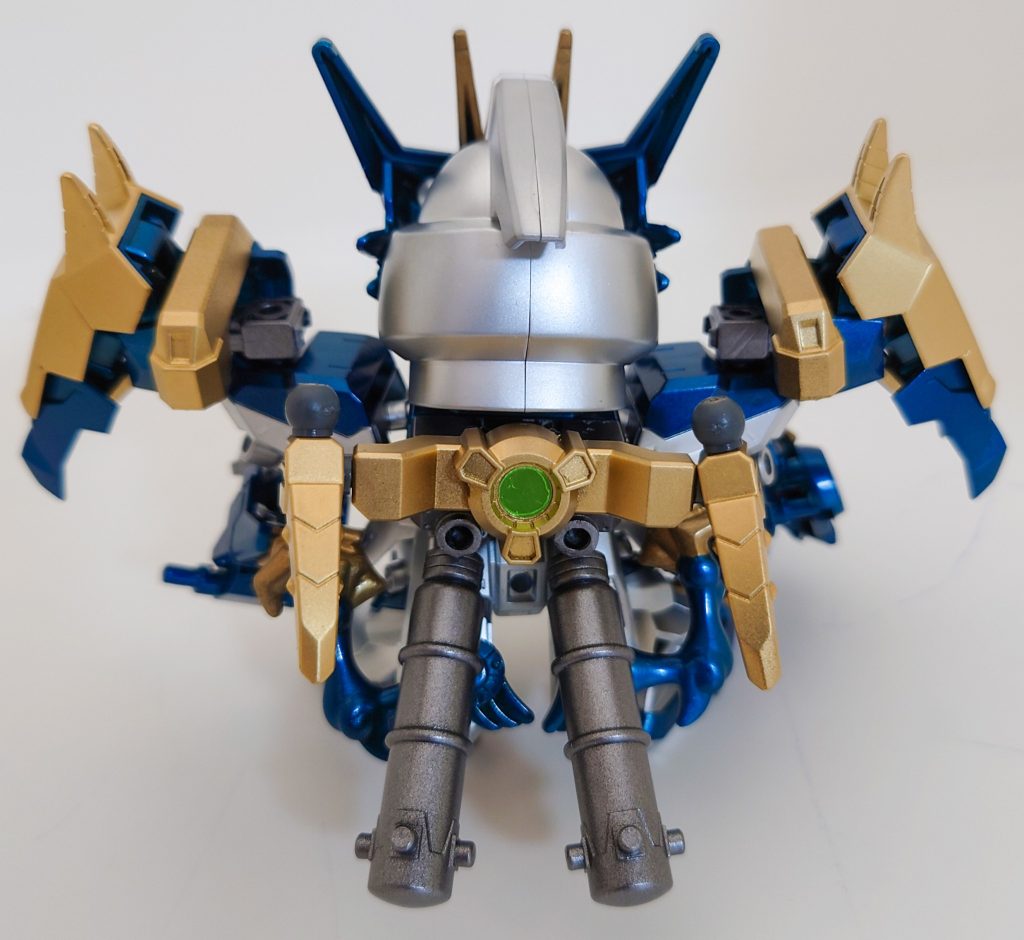 背面Hi-νガンダムの特徴である２基のプロペラタンクはそのままにしてあります。