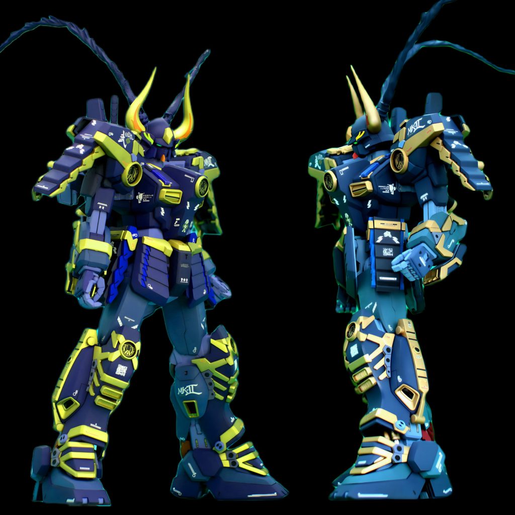 付属のシールはなるべく使わず、家紋の部分も細かく筆塗りで仕上げました。