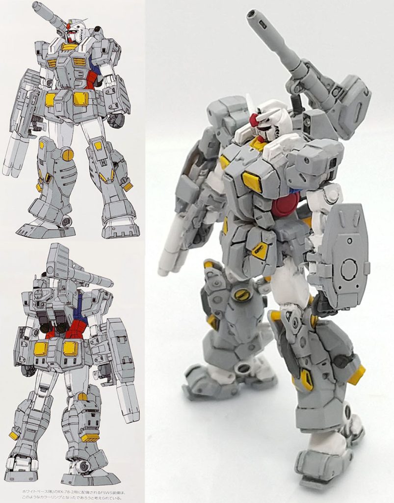 塗装はマスターアーカイブ誌よりホワイトベース配備FAガンダムアムロ搭乗機としました。