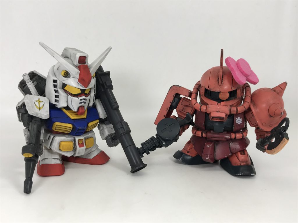 ガン二郎とシャアザ子は…20年以上前に兄にもらったSDのガンプラを…ウェザリングカラーマルチブラックでウォッシングしたのみ😅シャアザ子のリボンは…娘の部屋にあったマスコットに付いていたリボンを…パクりました🙄すみません…SDコン上位を狙うと先日のモーメントで言いましたが…冗談です…😅こんな作品がもしも選ばれたら…GUNSTA様の品位が落ちてしまうwwwしかしお陰様で私の最高傑作が爆誕しました！応援？してくれた皆様に感謝😭ゲスト出演のエイリアンマザー に興味がある方は以下の投稿をご覧くださいhttps://gumpla.jp/hg/1323114