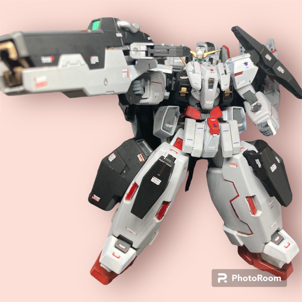 標準武装はGNバズーカ、右肩にGNライフルも装備。各所にシールドビットも装備(サブパイロットとしてハロを搭載設定)。